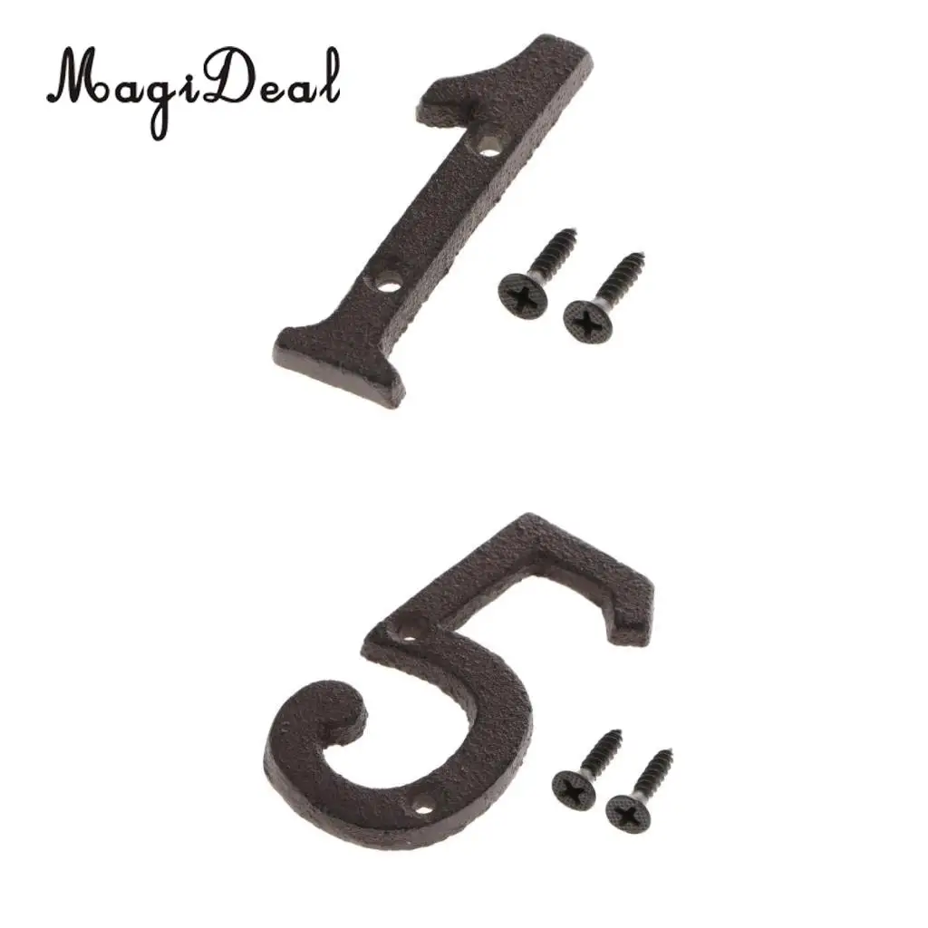 2pcs Rustic House Office Door Plaque Address Arabic Number Digit Plate Sign Plaque 1 5