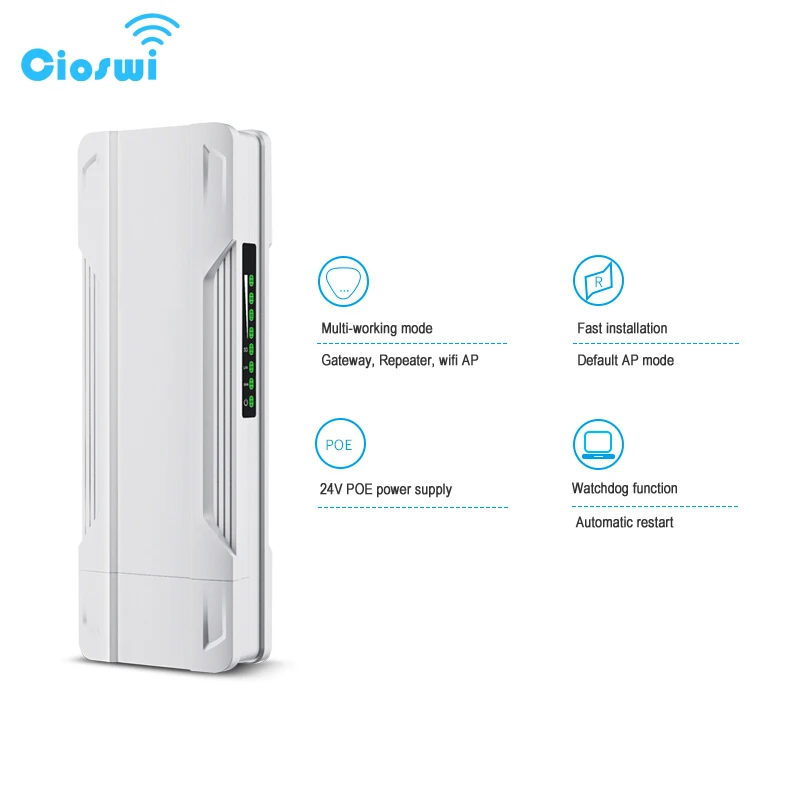 

Cioswi APG321 Outdoor Weatherproof CPE/Wifi Extender/Access Point/Router/WISP 2.4GHz 300Mbps 8dbi Antenna Wireless Router