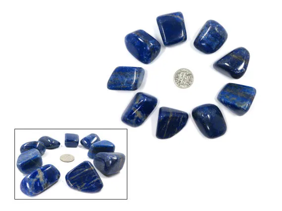 Lapis Lazuli Crystal 1 Tumbled Stone for Wire Wrapping and Jewelry Making Blue a