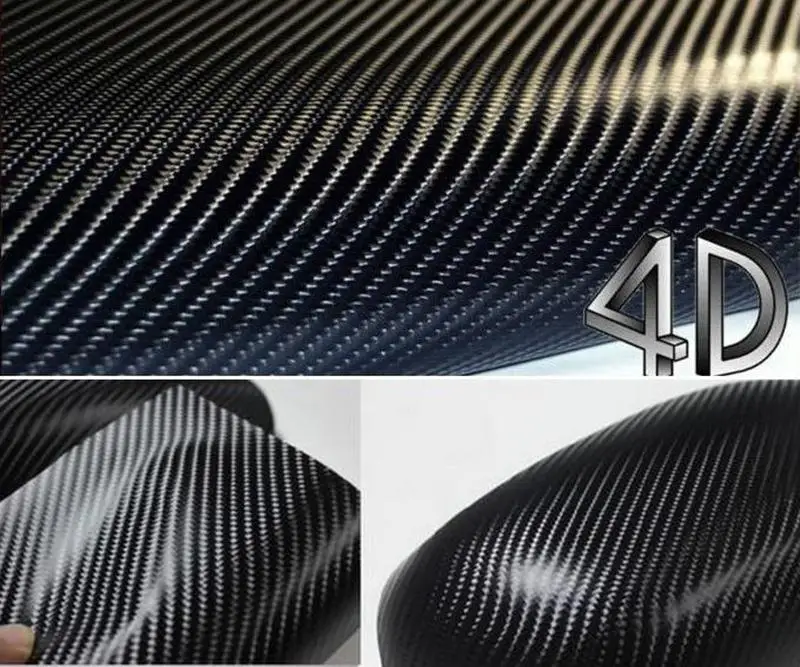

30cmX152cm Waterproof DIY 4D Car Sticker Car Styling Thicken 3M 4D Car Carbon Fiber Vinyl Wrapping Film With Air free bubbles