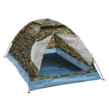 

Outdoor Portable Summer Beach Tent Camouflage Camping Tent for 2 Person Single Layer polyester fabric Tents Carry Bag Travel