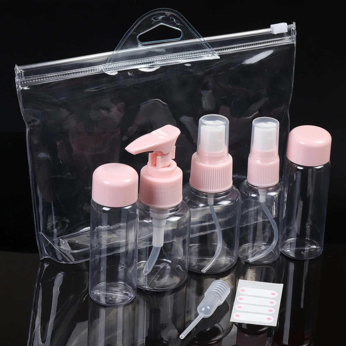 7Pcs/Set Travel Refillable Bottles Cosmetics Perfume Cream Lotion Empty
