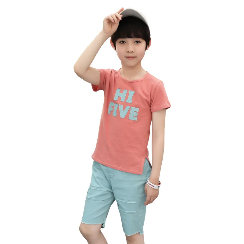 

Kids boy clothes for summer 2019 children clothing set 5 8 10 12 years for boys short sleeve t-shirts sets pants boys set