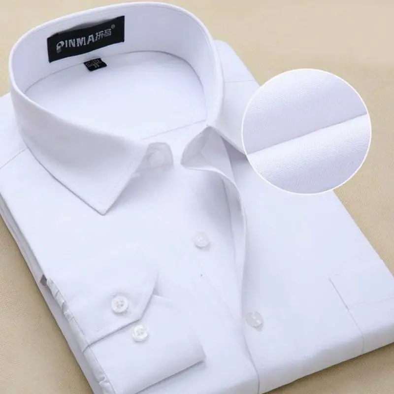 2017-New-Design-Twill-Cotton-Pure-Color-White-Business-Formal-Dress-Shirts-Men-Fashion-Long-Sleeve (2)