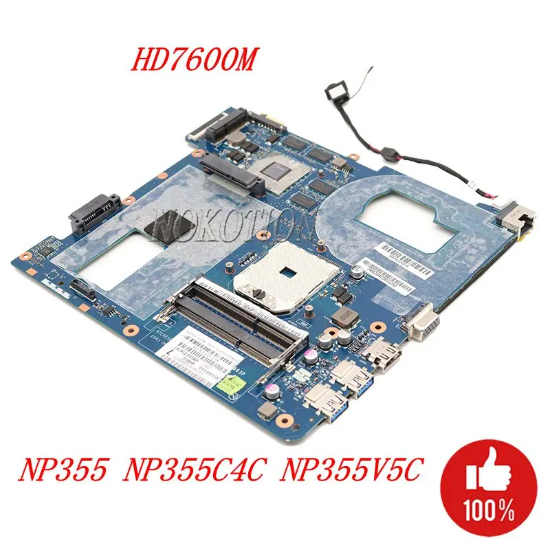 NOKOTION материнская плата для ноутбука samsung NP355 NP355C4C NP355V5C QMLE4 LA-8863P BA59-03567A HD7600 1 ГБ BA59-03568A BA59-03402A