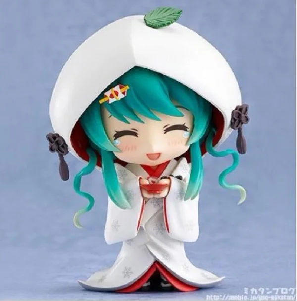 Аниме Фигурка Nendoroid VOCALOID 303# Снежная Мику клубника белое кимоно Ver 10 см Хацунэ Мику модель украшения игрушки