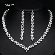 SINZRY party jewelry cubic zirconia wheatear chokers necklace & earrings set trendy wedding dressing luxury jewelry sets women