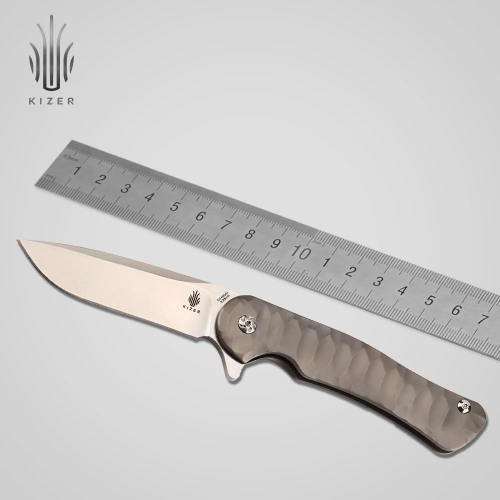

Kizer Titanium knife out door knife tactical knife Ki5466A1 bushcraft survival high quality hand tool