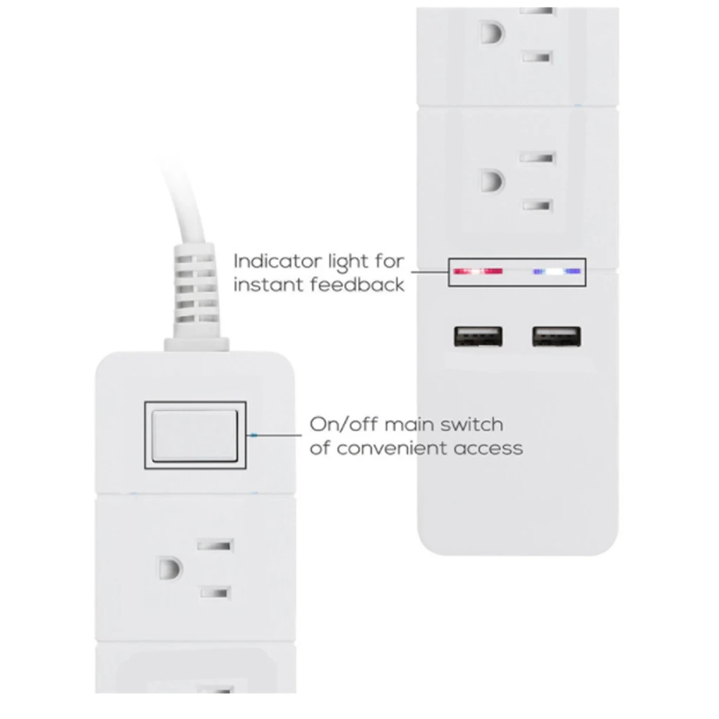 Умная электрическая розетка умная плата с 3 розетками переменного тока 2 USB