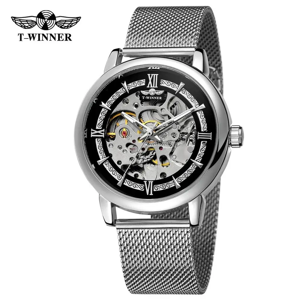

men watch waterproof Fashion Hollow Luxury brand Design Business Men's Steel Belt mechanical stainless steel Watch Q80 2019 NEW