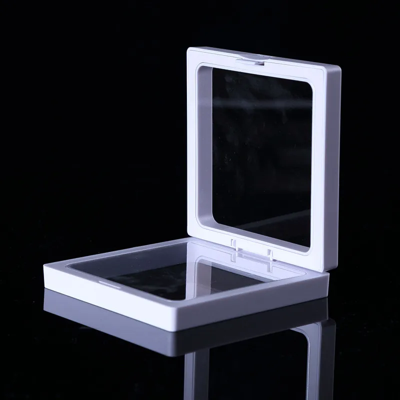 

Fashion Jewelry Pendant Display Stand Holder Packaging Box PET Membrane Protect Jewellery & Stones Floating Presentation Case