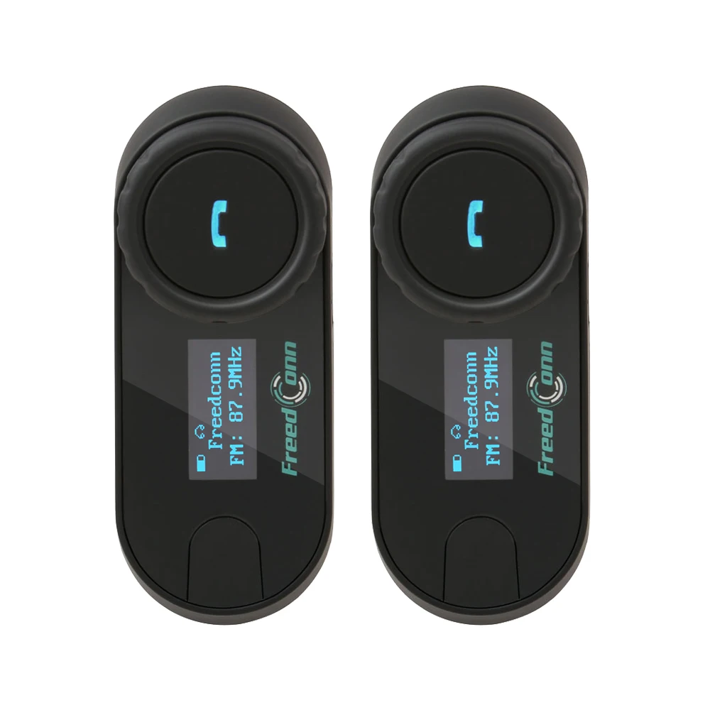 FreedConn 2pcs motorcycle helmet bluetooth intercom wireless headset BT interphone LCD Screen FM Radio for 3