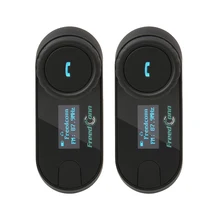 FreedConn 2pcs мотоциклетный шлем bluetooth беспроводное радиоустройство шлем наушники bt переговорные ЖК дисплей экран FM радио для 3 всадников 800 м