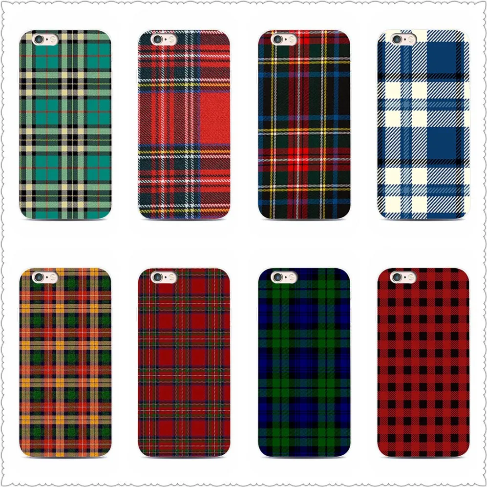 European Style retro plaid stripes Case For iphone X 7 8 Black silicone case For Samsung s7 s8 s9 Ultra-thin Canvas Case Cover