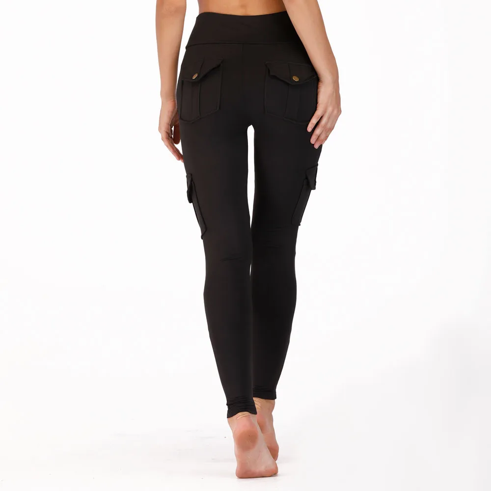  High Waist Skinny Cargo Pants For Women Both Side Pocket Leggings Hip Pocket Booty Leggings Workout