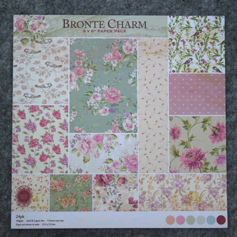 

DIY colorful bronte charm Scrapbooking paper pack of 24 sheets handmade craft paper craft Background pad