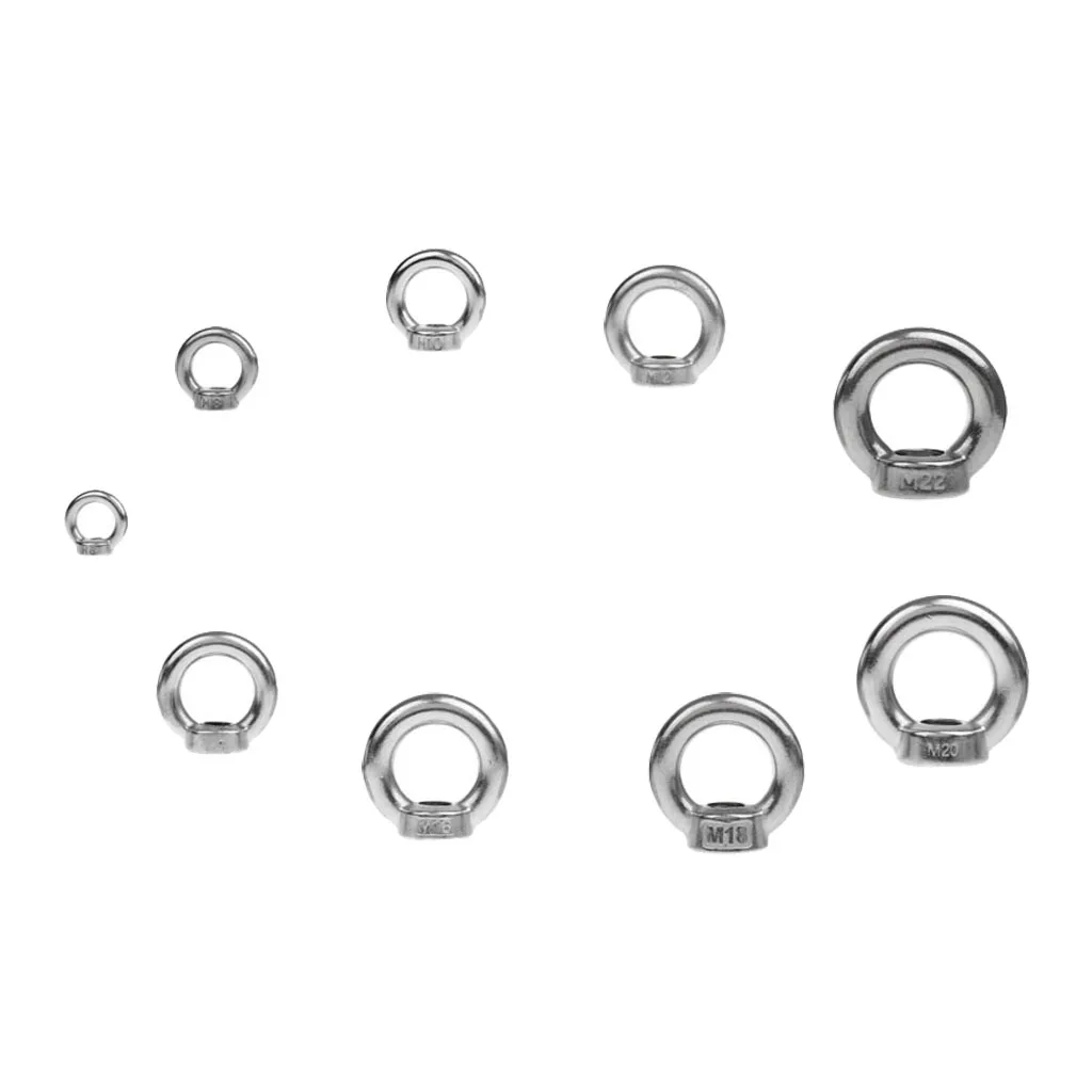 M6/M8/M10/M12-M22 304 Stainless Steel Lifting Eye Nut Ring Shape Nuts 6mm