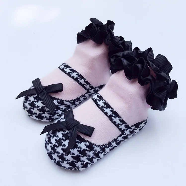 

Mery Baby Socks Infant Princess Bird Pattern Lace Bow Floor Socks Meias Slipper Newborn Infantil Girls Clothes Accessories 0-24M