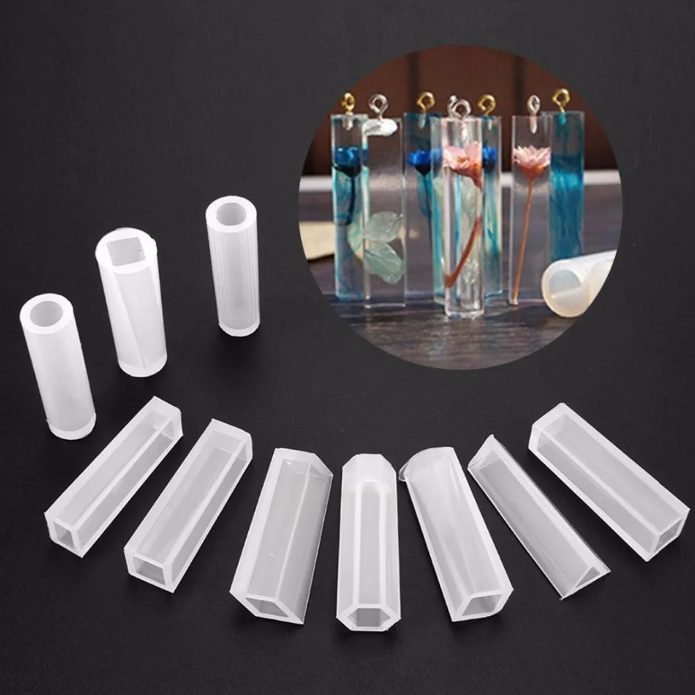 

10pcs Silicone Molds Resin Necklace Jewelry Pendant Casting DIY Making Mould Tool Shellhard Handmake Decoration Tools 50*15*15mm