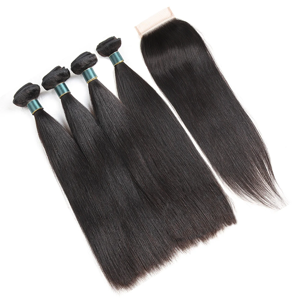 Bundles Cabelo com Encerramento Cor Natural 4
