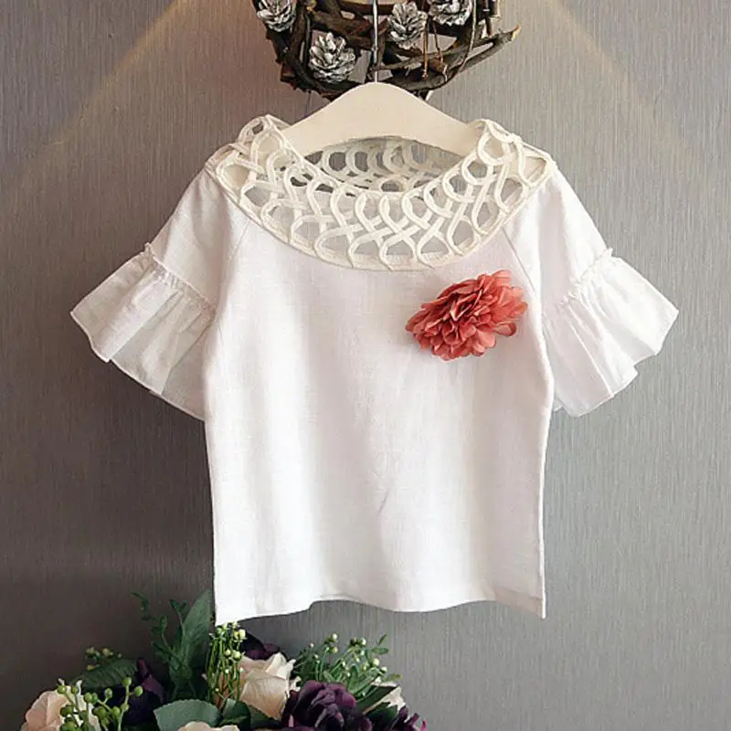 2017-Summer-Fashion-Girls-Clothing-Sets-Kids-Baby-Wear-Flower-Tops-Dresses-Children-Simple-Suits-Clothes (1)