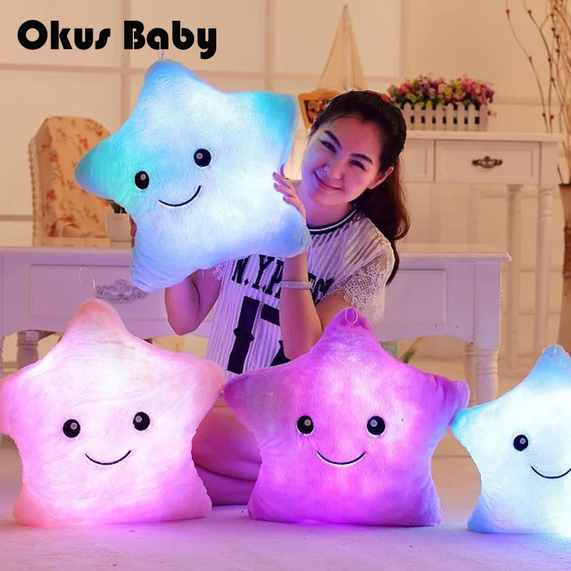 40cm Luminous LED Lucky Star Plush Pillow Hot Colorful Stars Kids Toys Birthday Gift Glowing Stuffed Pillow Toys 40cm Luminous LED Lucky Star Plush Pillow Hot Colorful Stars Kids Toys Birthday Gift Glowing Stuffed Pillow Toys