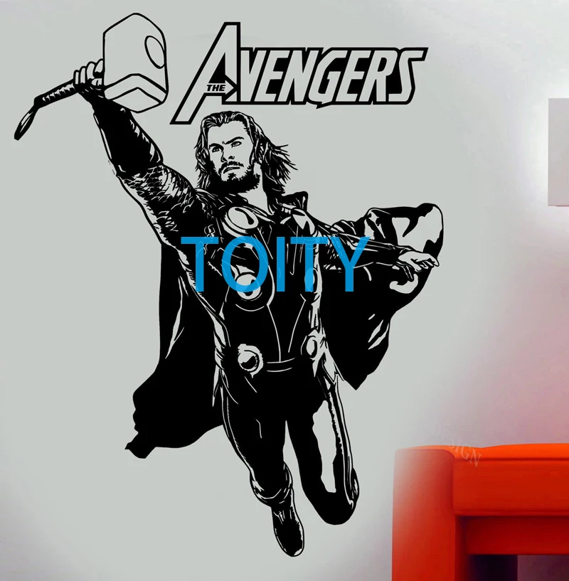 Film Thor Boys Wall Decal Avengers Vinyl Sticker Marvel Comics Superhero Movie Poster Room Decor