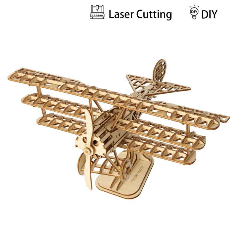 

Robotime DIY 3D Laser Cutting Wooden Airplane Puzzle Game Gift for Children Kids Model Building Kits Popular Toy Hobbies TG301