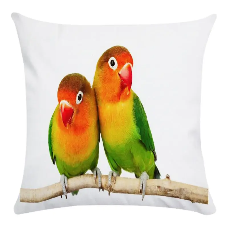 Наволочка красочная Птица Попугай рисунок напечатанный мягкий короткий плюс наволочка 45x45 см домашний декор - Цвет: 12