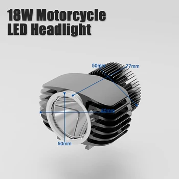 

2Pcs Led 18W Motorcycle Headlight Spotlight White 2600LM Super bright Motor Fog Lights Car-Accessories Silver/Black Shell 12V