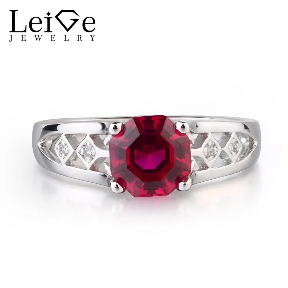 Leige Jewelry Lab Created Ruby Solid 925 Sterling Silver July Birthstone Octagon Cut Engagement Rings For Woman
Leige Jewelry Lab Created Ruby Solid 925 Sterling Silver July Birthstone Octagon Cut Engagement Rings For Woman