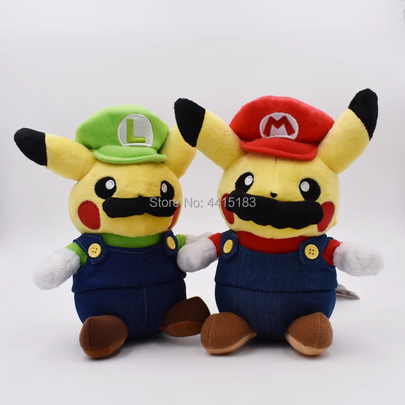 4 стиля аниме Super Mario Bros Марио Луиджи косплей Пикачу Peluche Кукла Плюшевая мягкая игрушка Рождественский подарок для детей