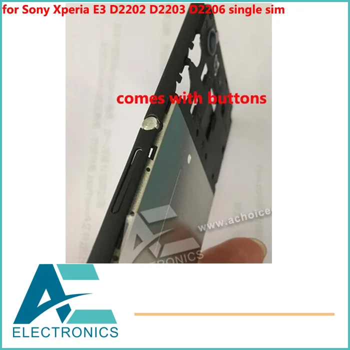 Одиночный SIM полный корпус чехол для Sony Xperia E3 D2202 D2203 D2206 задняя крышка рамка Chassic