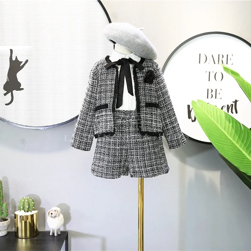 

children clothing fall girls outfits 2018 kids clothes coat +pants 2 pieces