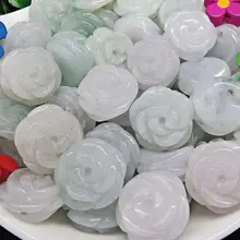Натуральный Бирма Роза нефритовое кольцо бисер вроссыпь DIY ювелирные изделия ручной работы бусины «Лотос»