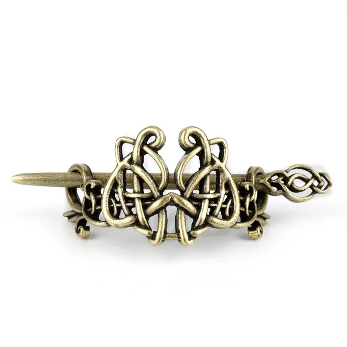 Заколка для волос Viking Celtics Knots Crown, винтажная металлическая заколка для волос с драконами, заколка для волос, ювелирные аксессуары для волос для женщин и девушек - Окраска металла: 300 bronze