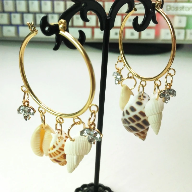 

AOTEMAN 2019 HOT Unique Irregular Shell Earrings For Women Statement za Geometric Pearl hoop Earrings Fashion Jewelry Party Gift