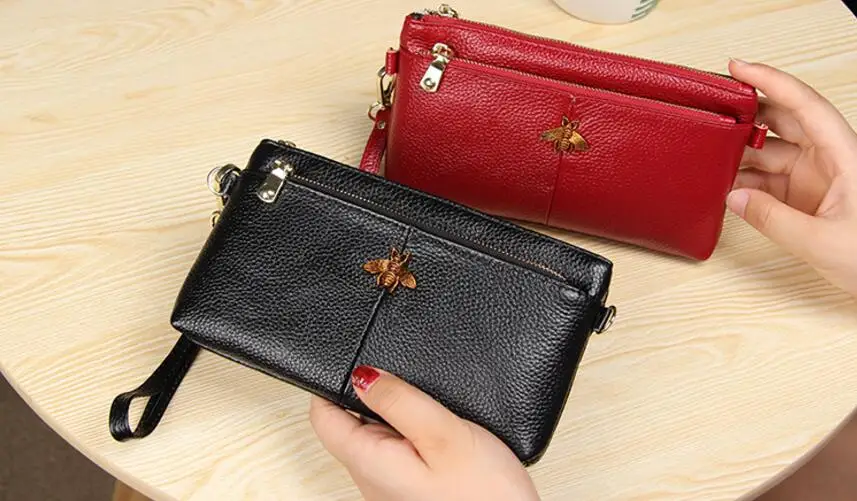 Кошелек женский брендовый дизайн Portefeuille femme из натуральной кожи кошелек-клатч