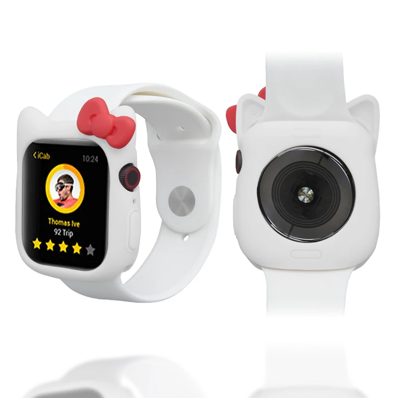 Милый силиконовый чехол для часов Apple Watch 4, 3, 2, 1, защитный чехол из ТПУ для iwatch 44 мм, 40 мм, 38 мм, 42 мм, бампер, аксессуары