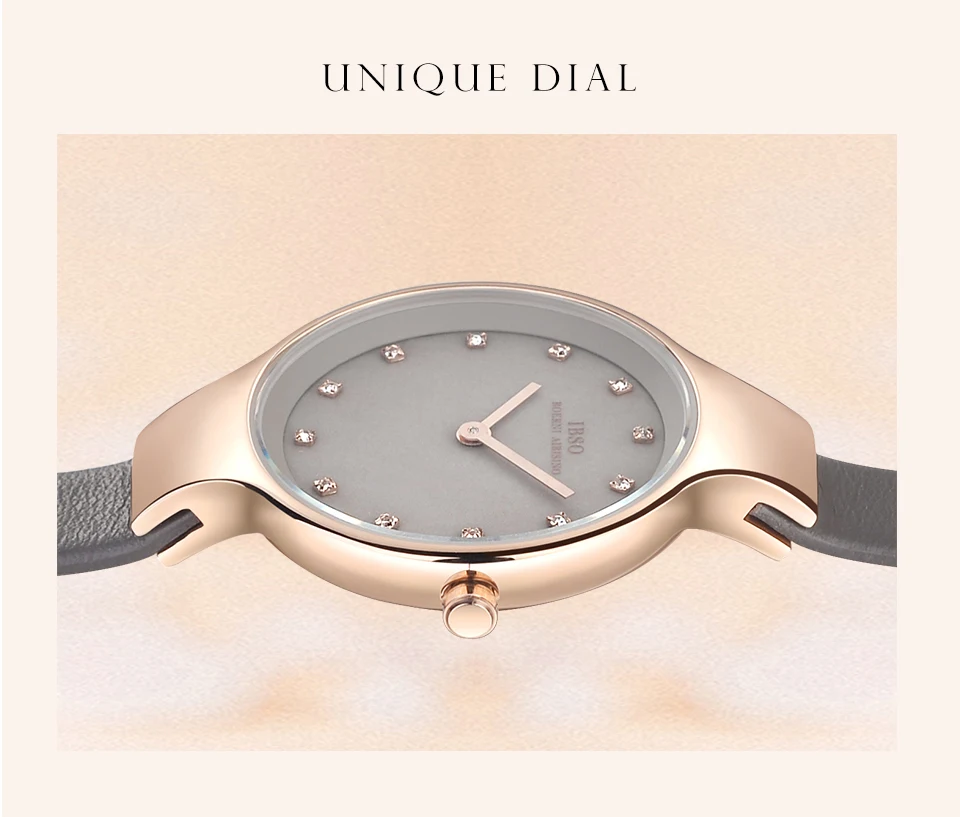 IBSO женские кварцевые часы 7 мм чехол из розового золота на запястье роскошные женские часы модные Montre Femme кварцевые часы Relogio Feminino