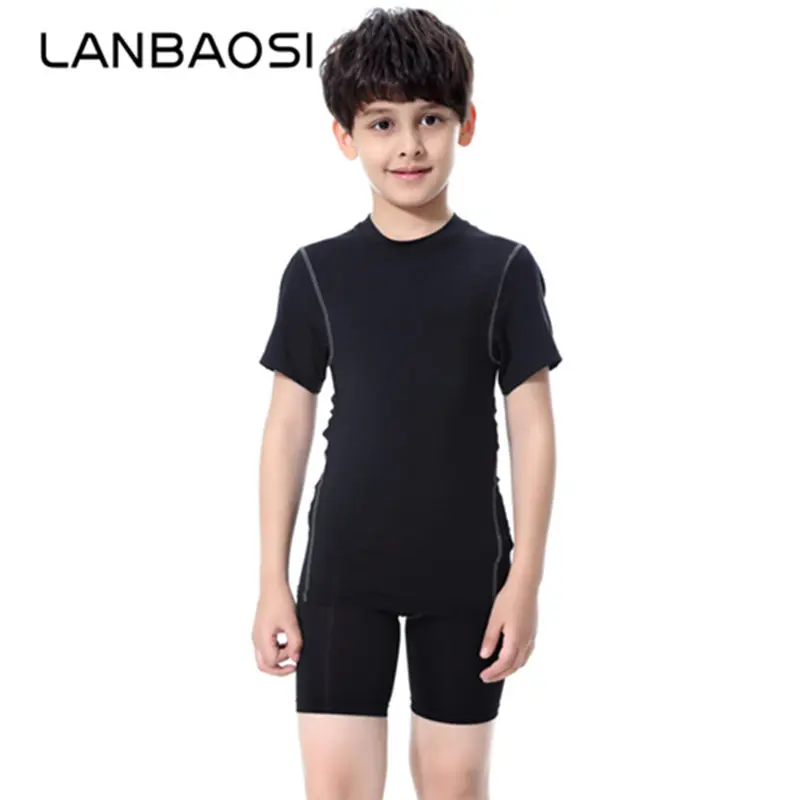 LANBAOSI Kids Running Compression Tight Sport Wear Sets