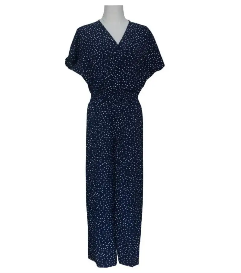 Female Boho Elastic Waist Casual Loose Nine-point Print Jumpsuit Womens Polka Dot Romper Ladies Summer Holiday Wide Leg Jumpsuit Female Boho Elastic Waist Casual Loose Nine-point Print Jumpsuit Womens Polka Dot Romper Ladies Summer Holiday Wide Leg Jumpsuit