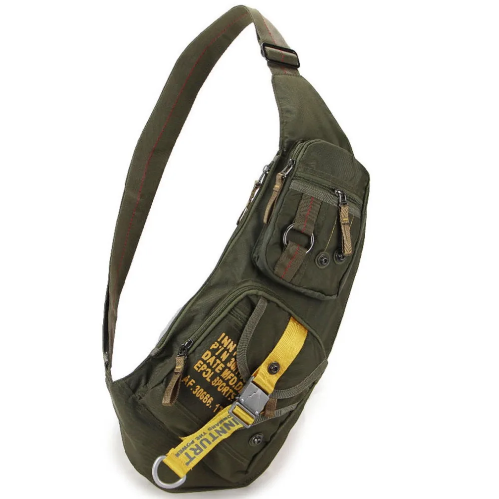 Online Mochila de nailon resistente al agua de alta calidad para hombre, bandolera cruzada, para montar en bicicleta militar, para hombre, mochila para el pecho, mochila para el día