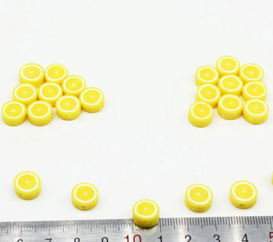 100 шт Fimo Полимерная глина фруктовые бусины 10 мм желтый лимон ручной работы Полимерная глина для изготовления игрушек accent beads