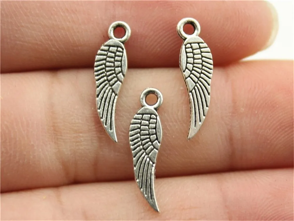 WYSIWYG 30pcs 19mm Small Wing Charms Alloy Charm Wings Wing Charms