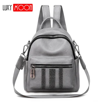 

Simple New Leather Backpack Women Shoulder Bag Female Small Backpacks Fashion School bags For Girl Diamonds Mochila Mujer XA94K
