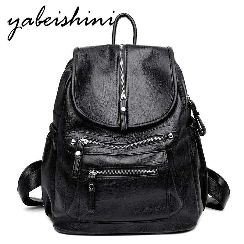 

Sac A Dos High Quality Leather Large Capacity Backpack Student Multifunction Shoulder Bag Fashion Lady Backpack Bagpack mochila