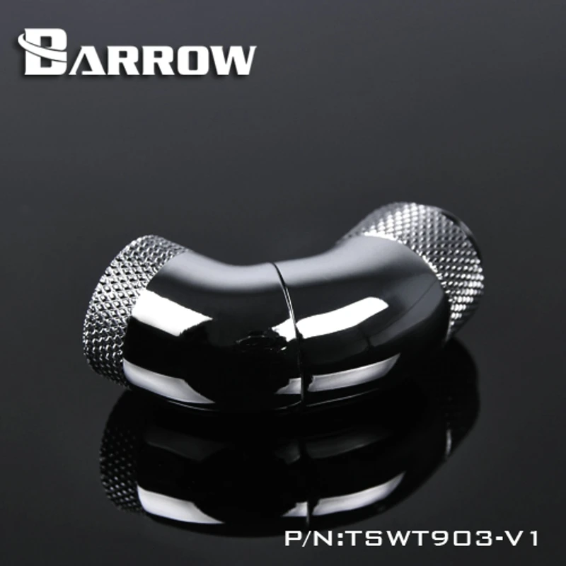 Барроу TSWT903 V1 G1/4 &quotБелый Черный Серебристый Три вращающихся 90 градусов 360