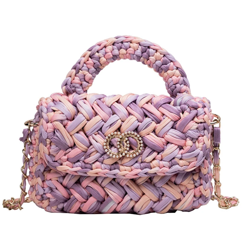 

New Bag Large Clamshell Hand-Woven Casual Female Beach Bag Knitted Messenger Bags