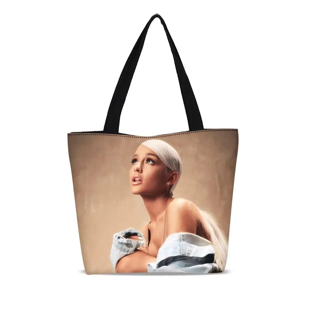 

Ariana Grande Handbag Canvas Women Shopping Bags Large Crossbody HandBag Daily Work Female Girls bolsas de tela reutilizable